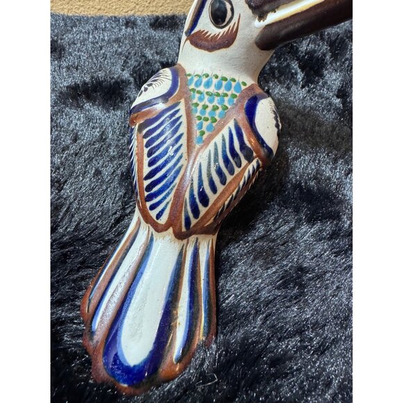 Tanola Mexican Pottery Handcrafted Toucan Signed Mateos - Picture 2 of 5
